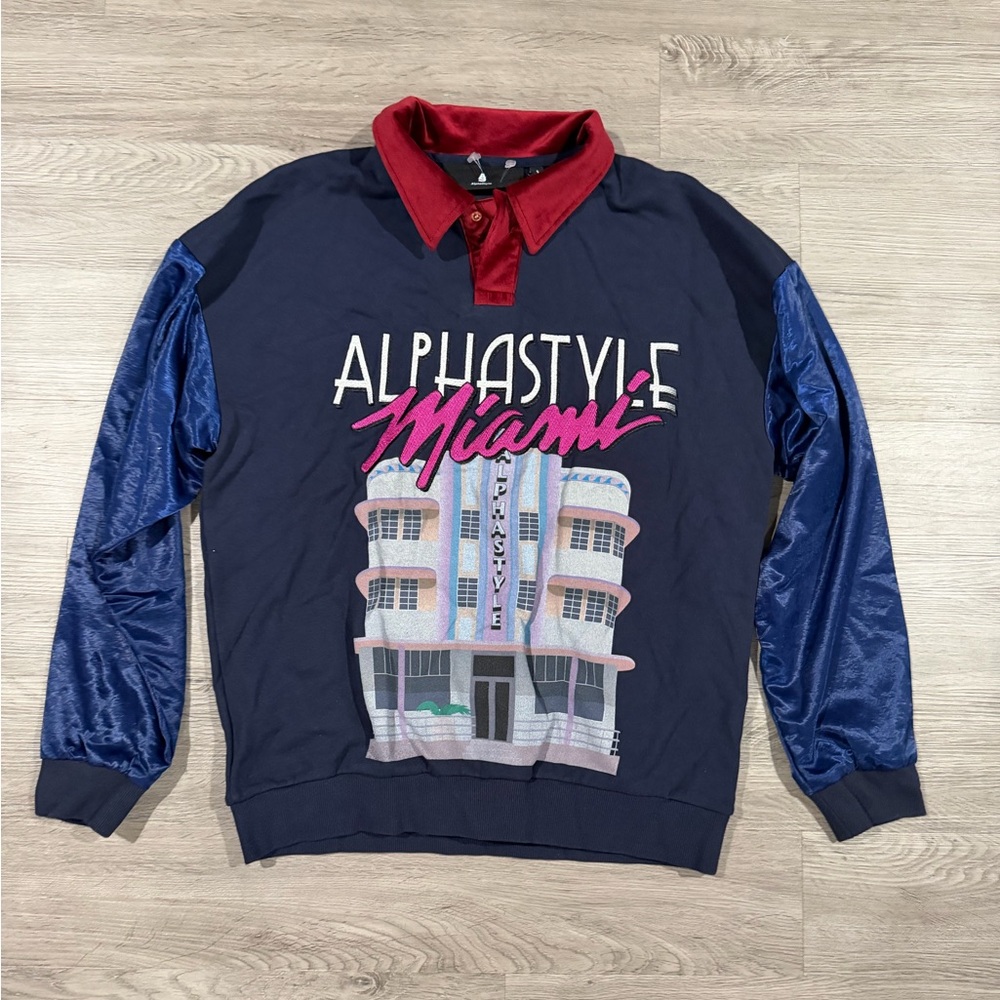 Alphastyle Miami Graphic Sweatshirt Navajo Printed‎ Small